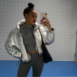 Silver Puffer Jacket